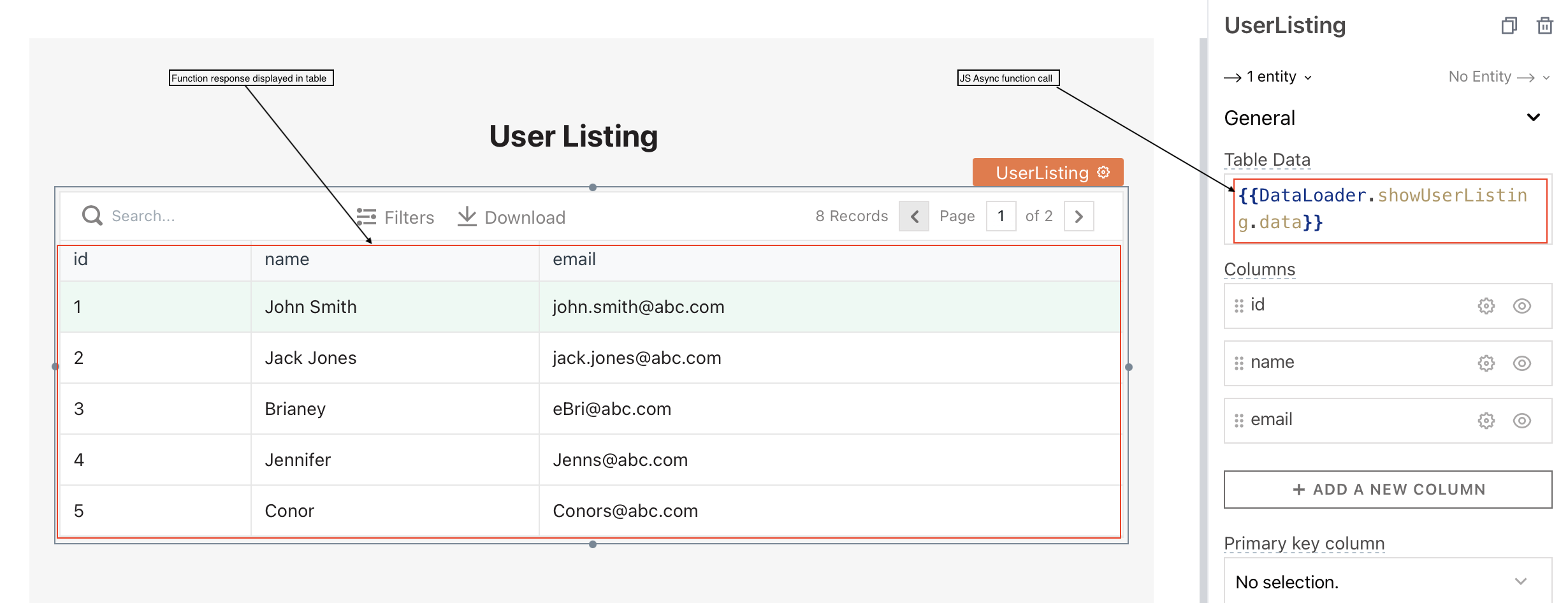 The user listing is displayed to logged-in appsmith users