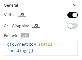 JS in Editable property