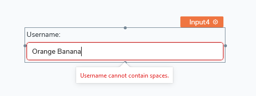 Error message when input is invalid