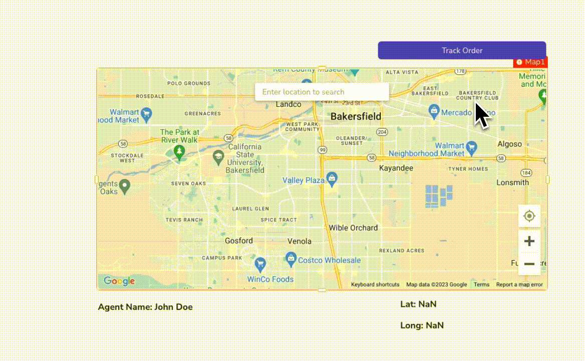 Display live location on the Map widget