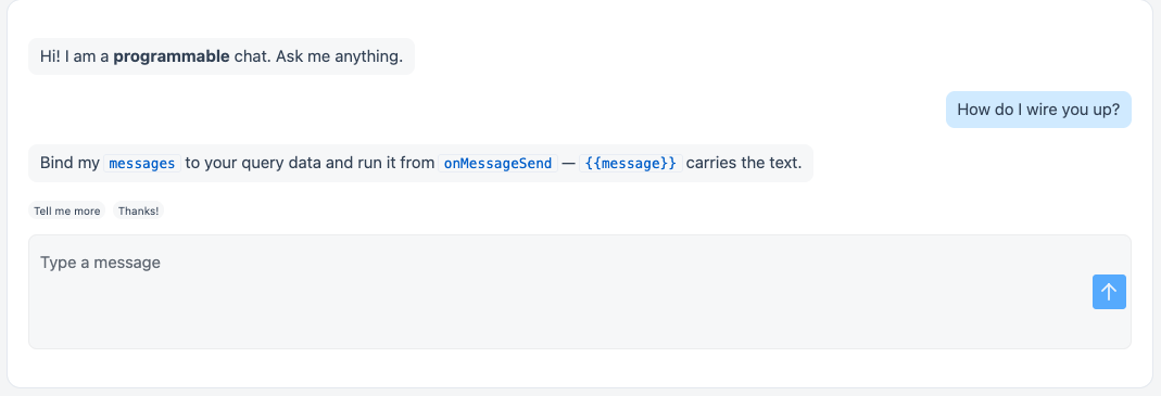 Chat widget in a Responsive app