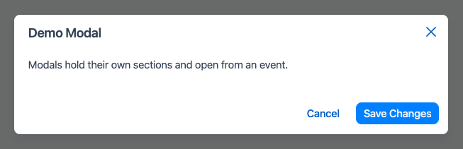 Modal widget in a Responsive app